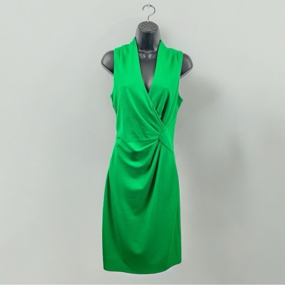 Hoss Intropia Kelly Green Ponte Sleeveless Sheath Dress Size 36